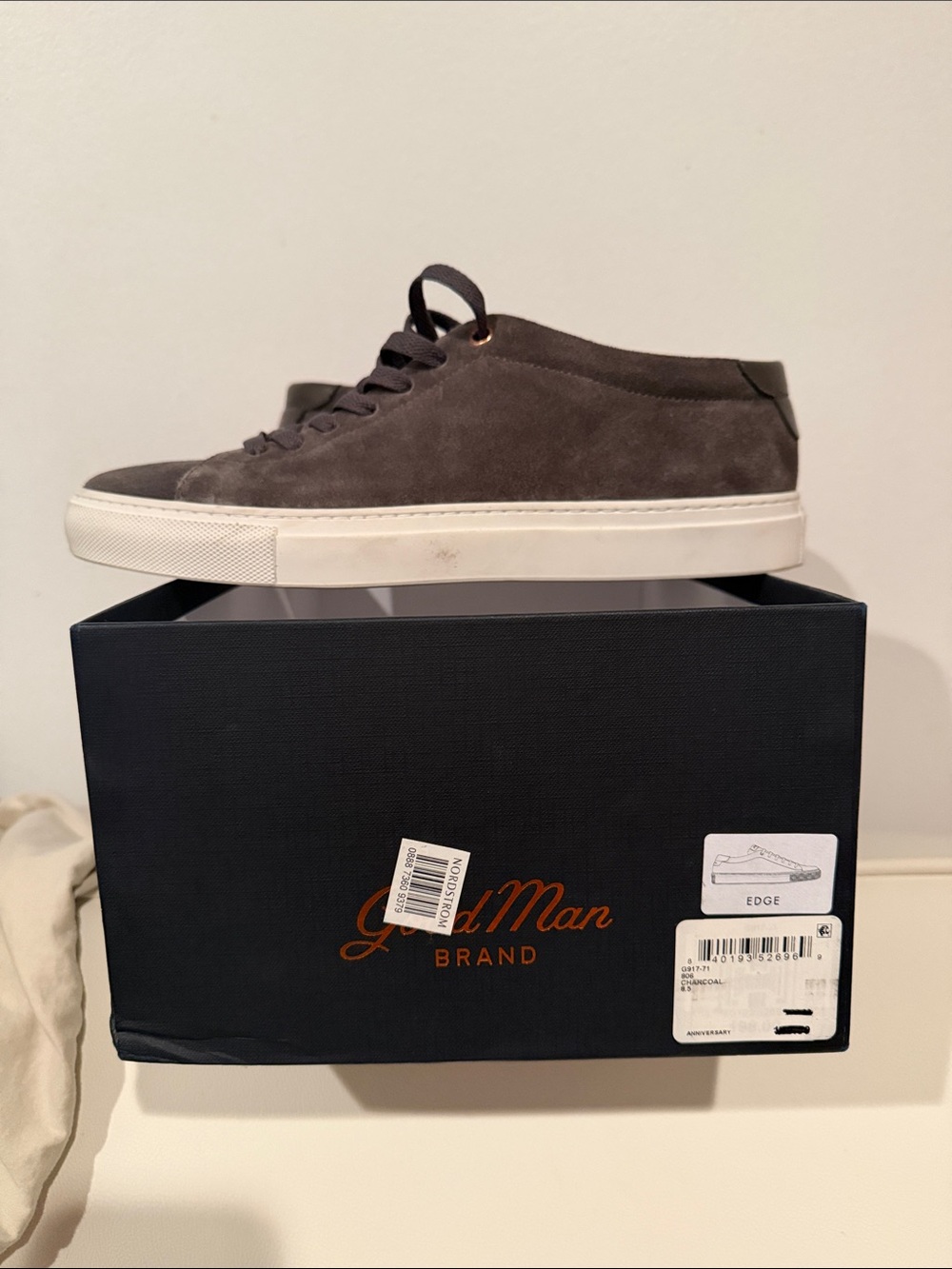 Good Man Brand Men's Charcoal Suede Low-Top Sneakers